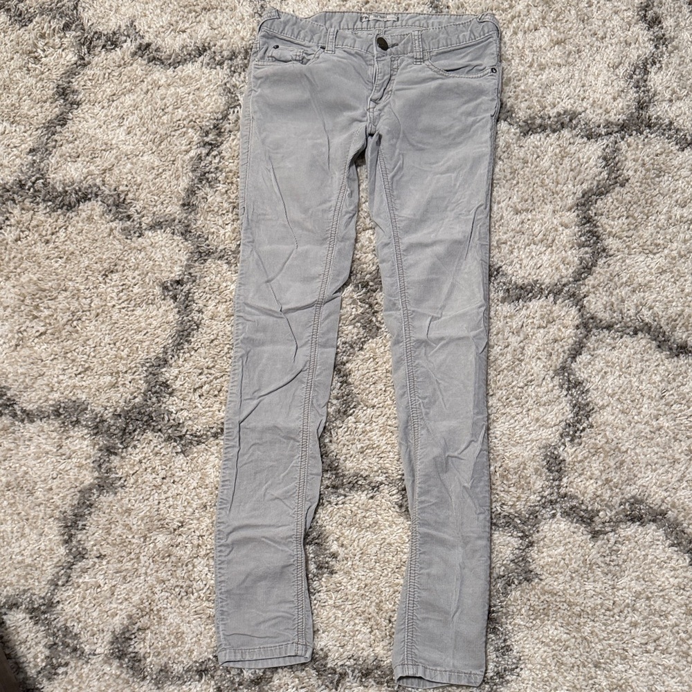 Free People Light Gray Corduroy Pants